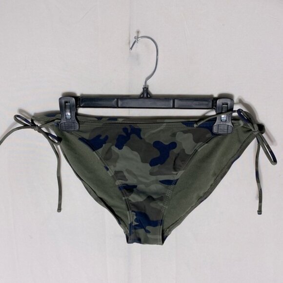 5/$25 Women’s Army Green Camo Print String Bikini Bottom L - Picture 1 of 8